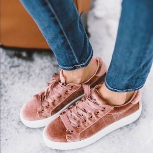 Steve Madden velvet sneakers size 8.5 brand new